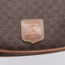 CELINE Macadam Shoulder Bag PVC Leather Brown Gold Tone Auth ep15762-17