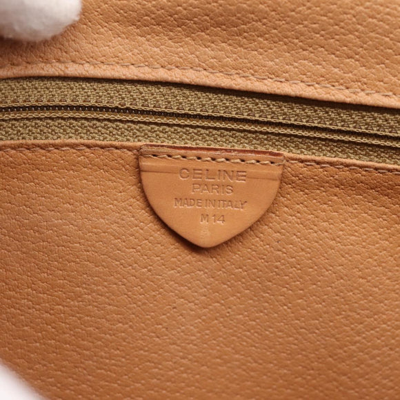 CELINE Macadam Shoulder Bag PVC Leather Brown Gold Tone Auth ep15762