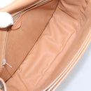 CELINE Macadam Shoulder Bag PVC Leather Brown Gold Tone Auth ep15762-11