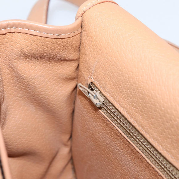 CELINE Macadam Shoulder Bag PVC Leather Brown Gold Tone Auth ep15762