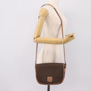 CELINE Macadam Shoulder Bag PVC Leather Brown Gold Tone Auth ep15762-25