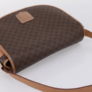 CELINE Macadam Shoulder Bag PVC Leather Brown Gold Tone Auth ep15762-6