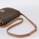 CELINE Macadam Shoulder Bag PVC Leather Brown Gold Tone Auth ep15762-7