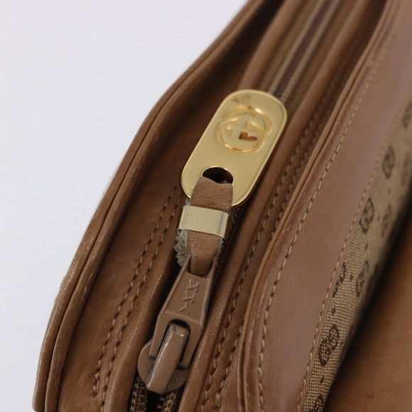 GUCCI Micro GG Canvas Shoulder Bag Beige Gold Tone Auth ep15764