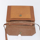 Burberrys Shoulder Bag Leather Brown Gold Tone Auth ep15766-9