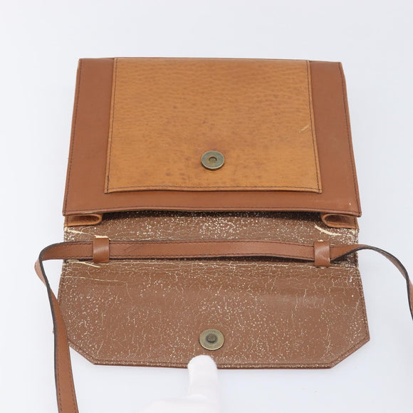 Burberrys Shoulder Bag Leather Brown Gold Tone Auth ep15766