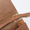 Burberrys Shoulder Bag Leather Brown Gold Tone Auth ep15766-10