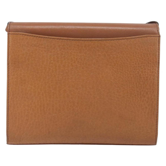Burberrys Shoulder Bag Leather Brown Gold Tone Auth ep15766