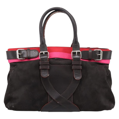 LOEWE Hand Bag Leather Black Silver Auth ep15767 - 0