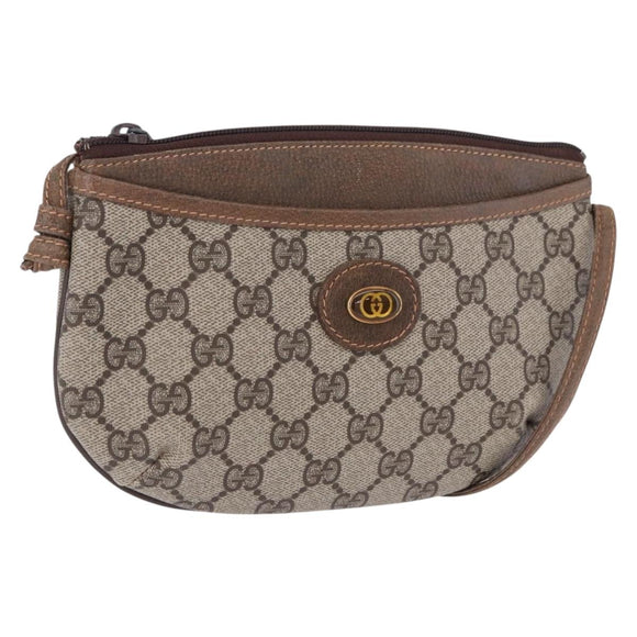GUCCI GG Supreme Shoulder Bag PVC Leather Beige 378 001 4643 Auth ep15769