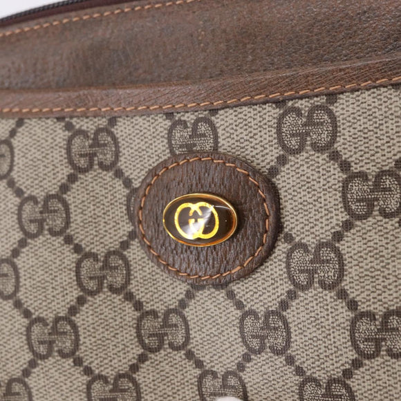 GUCCI GG Supreme Shoulder Bag PVC Leather Beige 378 001 4643 Auth ep15769