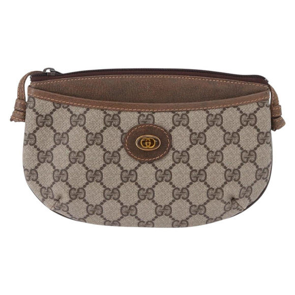 GUCCI GG Supreme Shoulder Bag PVC Leather Beige 378 001 4643 Auth ep15769