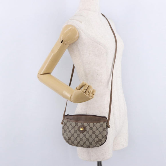 GUCCI GG Supreme Shoulder Bag PVC Leather Beige 378 001 4643 Auth ep15769