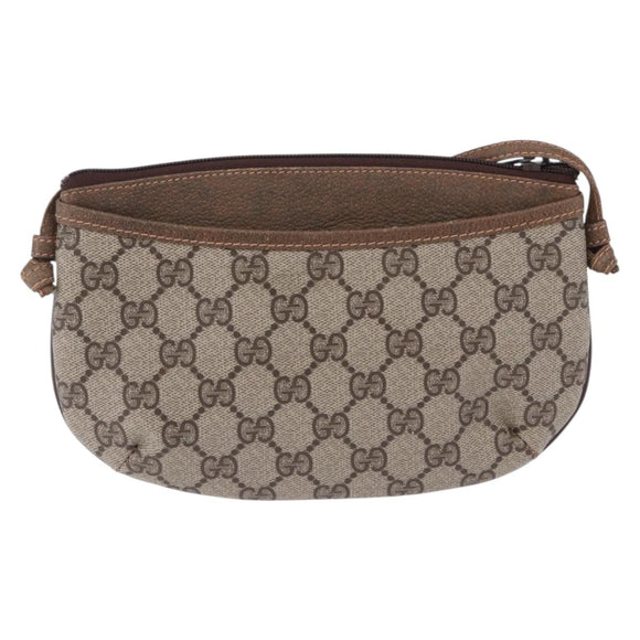 GUCCI GG Supreme Shoulder Bag PVC Leather Beige 378 001 4643 Auth ep15769