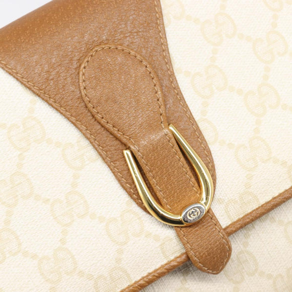 GUCCI GG Supreme Shoulder Bag PVC White Gold Tone 904 02 050 Auth ep15777