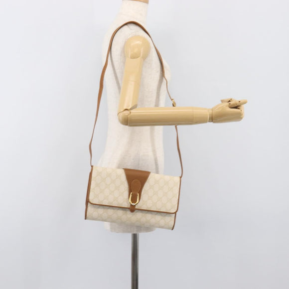 GUCCI GG Supreme Shoulder Bag PVC White Gold Tone 904 02 050 Auth ep15777