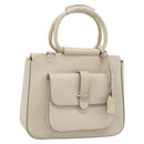 GUCCI Hand Bag Leather Ivory Silver 000 2058 0308 5 Auth ep15778-1