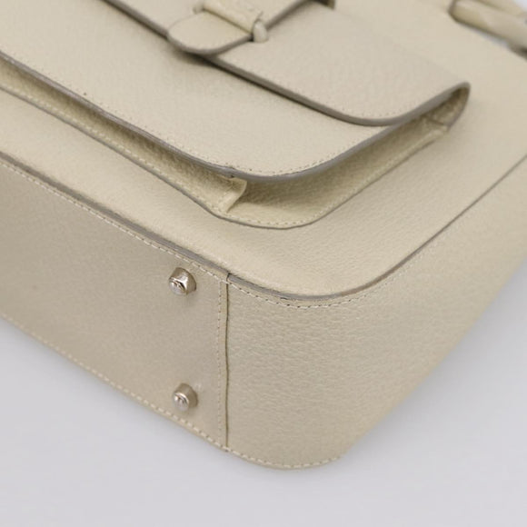 GUCCI Hand Bag Leather Ivory Silver 000 2058 0308 5 Auth ep15778