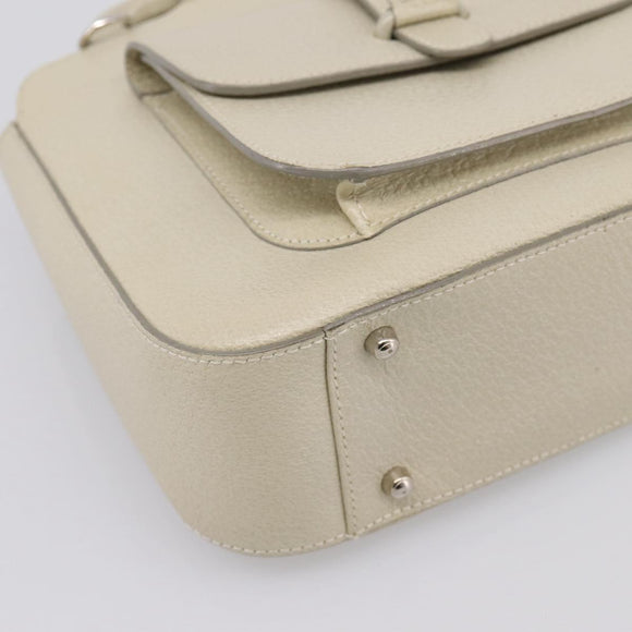 GUCCI Hand Bag Leather Ivory Silver 000 2058 0308 5 Auth ep15778