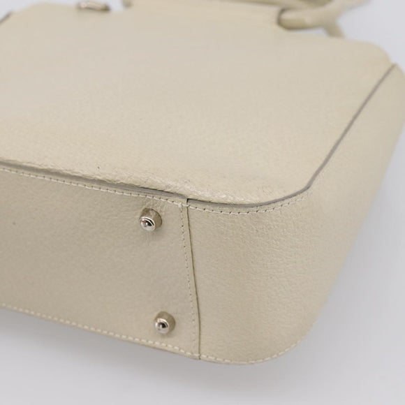 GUCCI Hand Bag Leather Ivory Silver 000 2058 0308 5 Auth ep15778