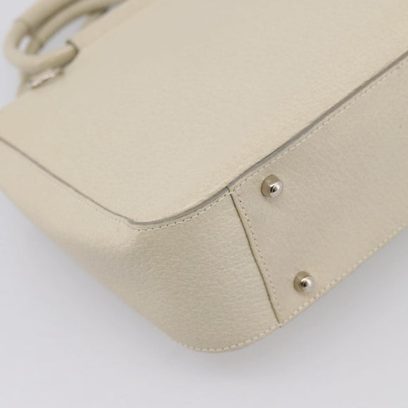 GUCCI Hand Bag Leather Ivory Silver 000 2058 0308 5 Auth ep15778
