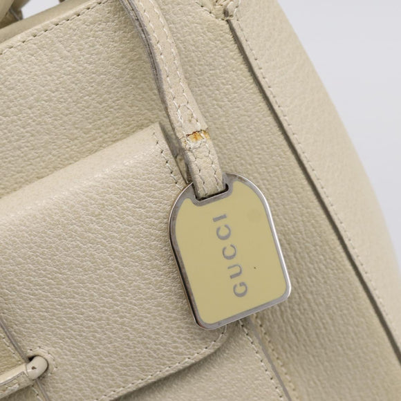 GUCCI Hand Bag Leather Ivory Silver 000 2058 0308 5 Auth ep15778