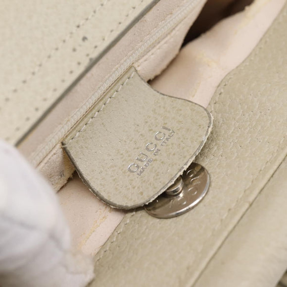 GUCCI Hand Bag Leather Ivory Silver 000 2058 0308 5 Auth ep15778