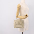GUCCI Hand Bag Leather Ivory Silver 000 2058 0308 5 Auth ep15778-23