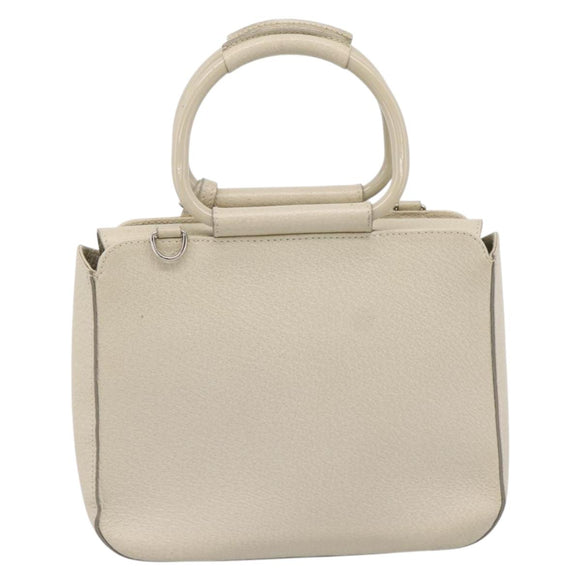 GUCCI Hand Bag Leather Ivory Silver 000 2058 0308 5 Auth ep15778