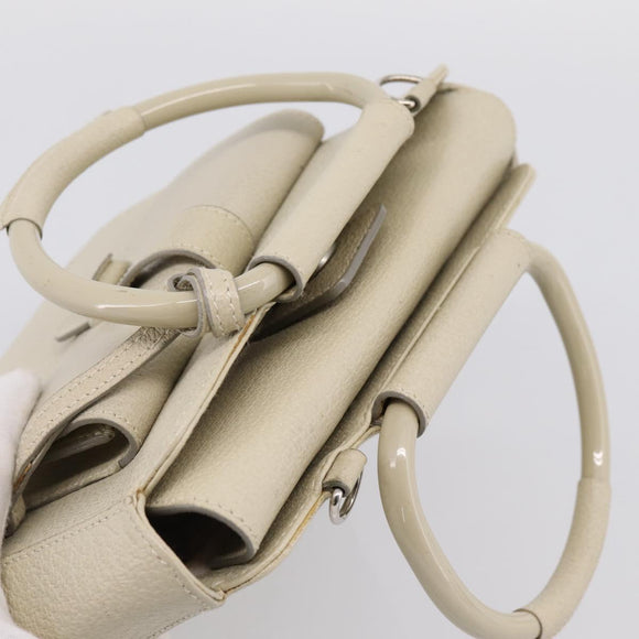 GUCCI Hand Bag Leather Ivory Silver 000 2058 0308 5 Auth ep15778