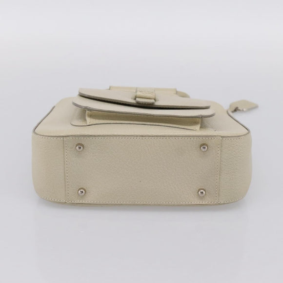 GUCCI Hand Bag Leather Ivory Silver 000 2058 0308 5 Auth ep15778