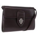 GUCCI Shoulder Bag Leather Brown Silver 004 01 0296 Auth ep15780-1