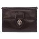 GUCCI Shoulder Bag Leather Brown Silver 004 01 0296 Auth ep15780-13
