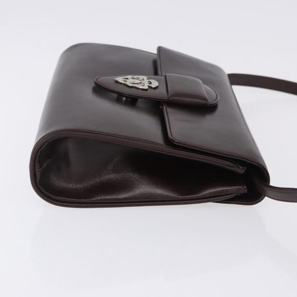 GUCCI Shoulder Bag Leather Brown Silver 004 01 0296 Auth ep15780