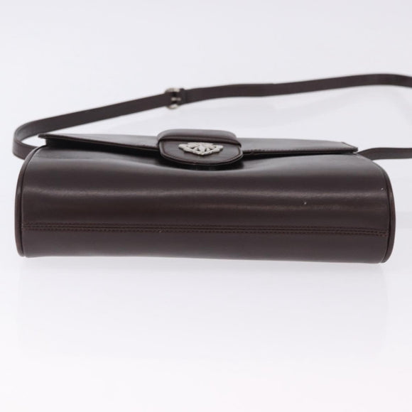 GUCCI Shoulder Bag Leather Brown Silver 004 01 0296 Auth ep15780