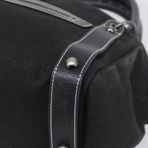 BURBERRY Hand Bag Canvas Black Silver Auth ep15781