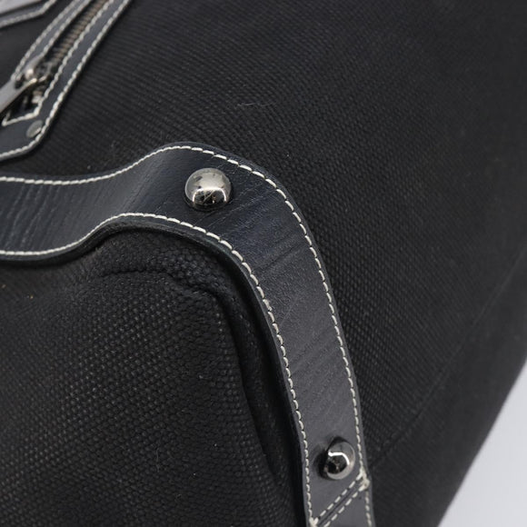 BURBERRY Hand Bag Canvas Black Silver Auth ep15781