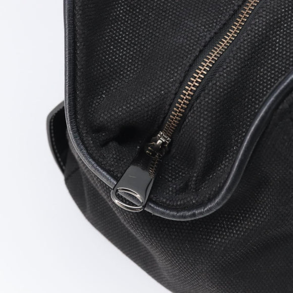 BURBERRY Hand Bag Canvas Black Silver Auth ep15781