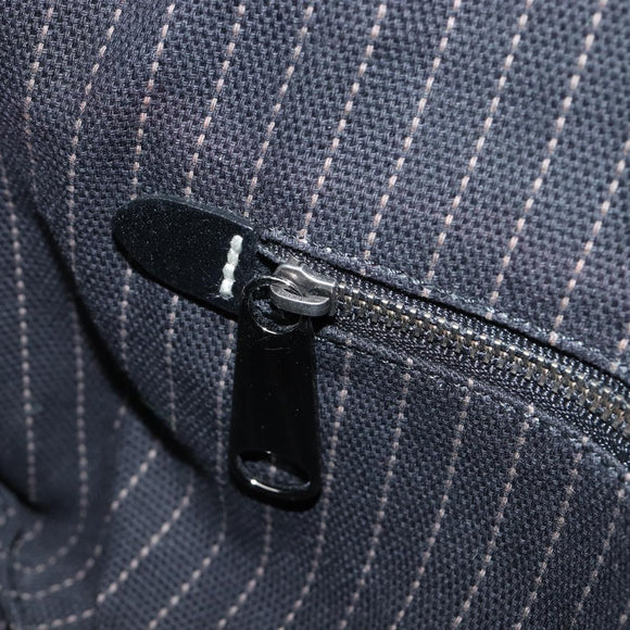 BURBERRY Hand Bag Canvas Black Silver Auth ep15781