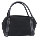 BURBERRY Hand Bag Canvas Black Silver Auth ep15781-3