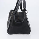 BURBERRY Hand Bag Canvas Black Silver Auth ep15781-4