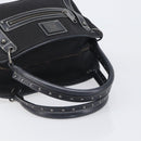 BURBERRY Hand Bag Canvas Black Silver Auth ep15781-7
