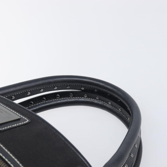 BURBERRY Hand Bag Canvas Black Silver Auth ep15781