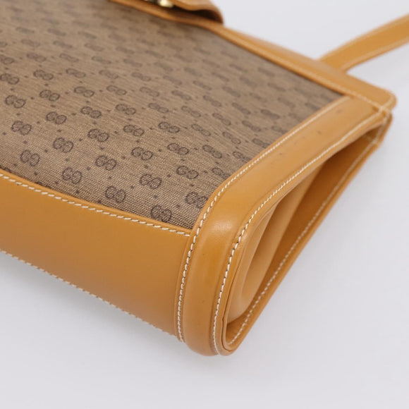 GUCCI Micro GG Canvas Shoulder Bag PVC Beige Gold Tone 004 113 0364 Auth ep15782