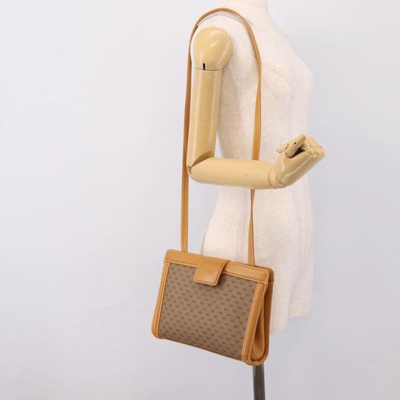 GUCCI Micro GG Canvas Shoulder Bag PVC Beige Gold Tone 004 113 0364 Auth ep15782