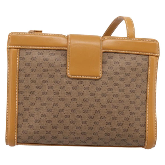 GUCCI Micro GG Canvas Shoulder Bag PVC Beige Gold Tone 004 113 0364 Auth ep15782