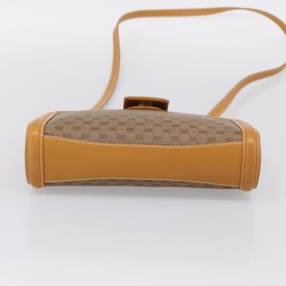 GUCCI Micro GG Canvas Shoulder Bag PVC Beige Gold Tone 004 113 0364 Auth ep15782