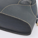 LOEWE Hand Bag Leather Navy Gold Tone Auth ep15784-15