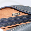 LOEWE Hand Bag Leather Navy Gold Tone Auth ep15784-17