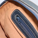 LOEWE Hand Bag Leather Navy Gold Tone Auth ep15784-20